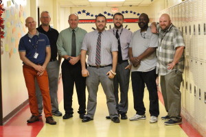 From left: Mr. Newby, Mr. Brown, Mr. Flacinski, Mr. Agnello, Mr. Goess, Mr. Holiday, & Mr. Bertram